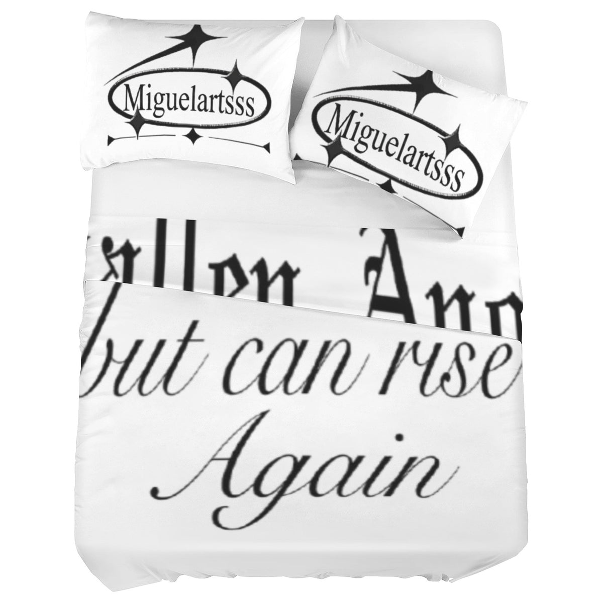 Fallen Angel 4-Piece Bedding Set with Blank Fitted Sheet 68.9x82.7inch