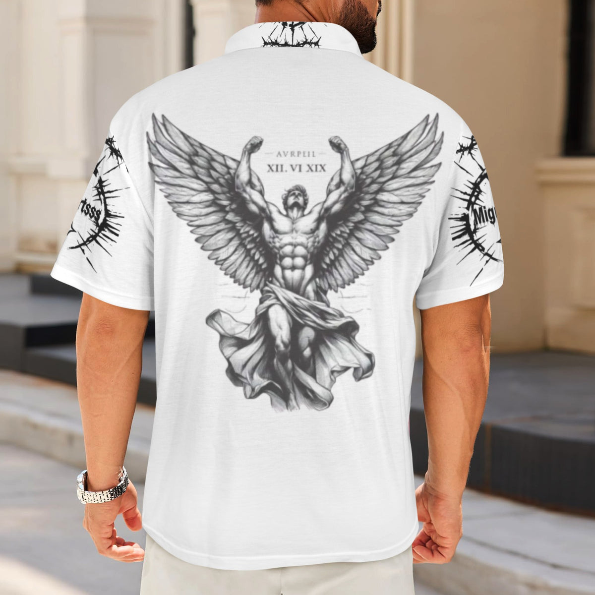Angel mens button up shirt